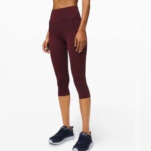 Lululemon fast and free cherry leggings size 10